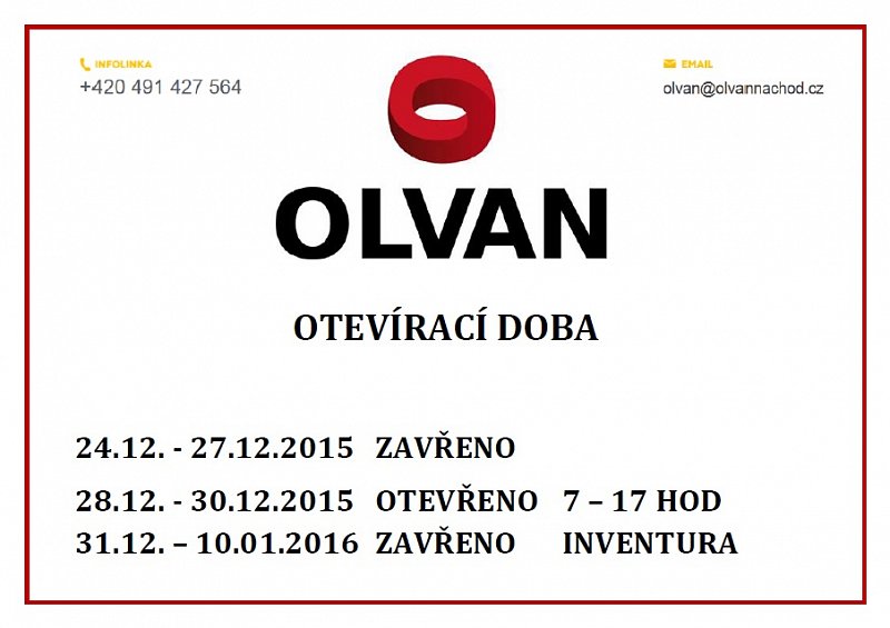 Otevírací doba 2015 - 2016