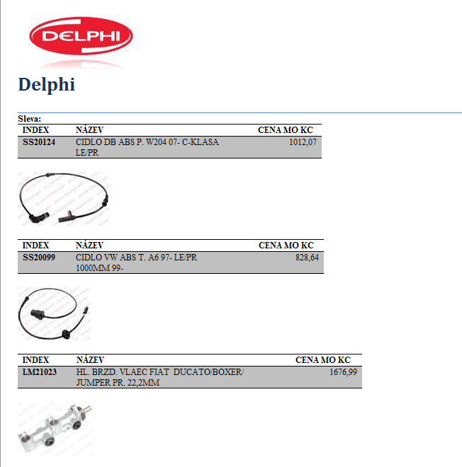 čidla ABS Delphi